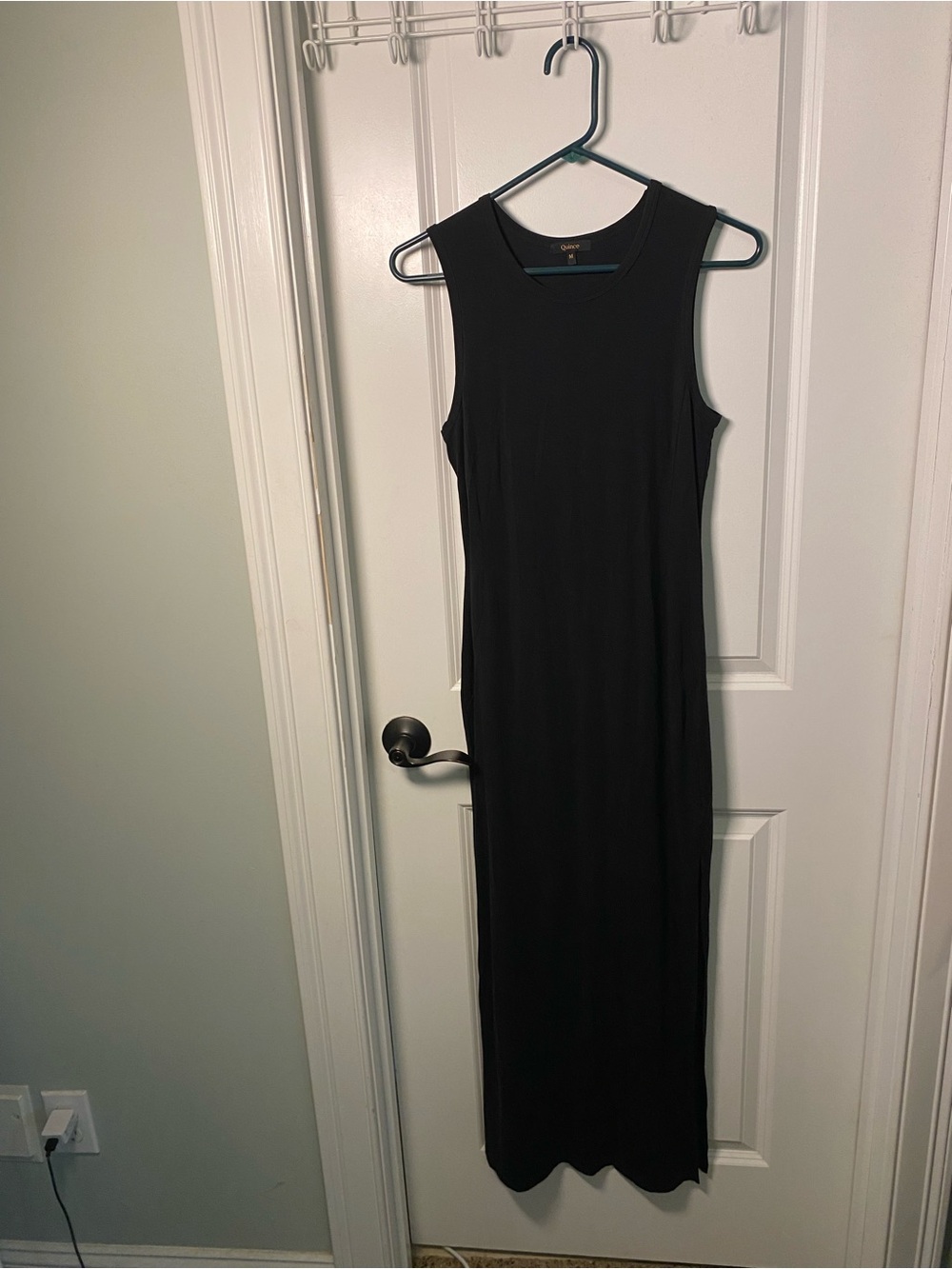 Quince Classic Black Sleeveless Maxi Dress